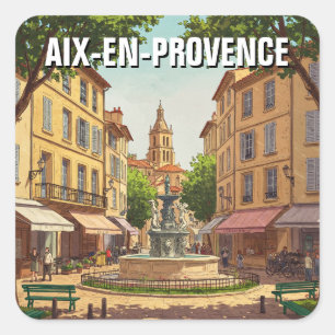 Aix-en-Provence France Travel Quadratischer Aufkleber