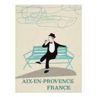 Aix-en-Provence Frankreich Reiseplakat