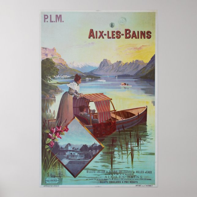 Aix-les-Bains, France, Affiche de voyage (Devant)