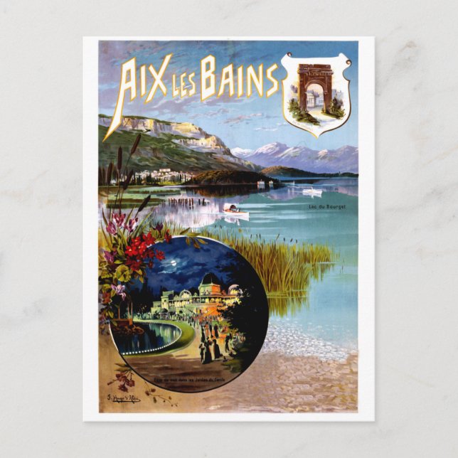 Aix Les Bains Scenery, Frankreich Postkarte (Vorderseite)