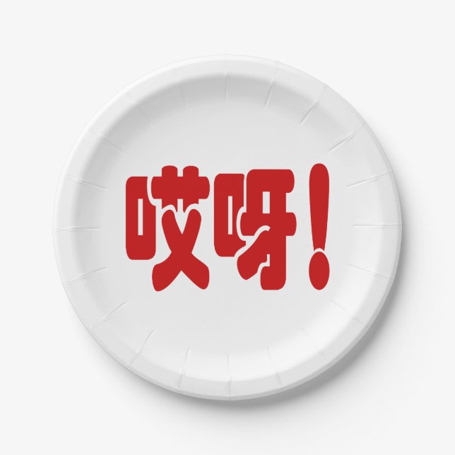 Aiya! 哎 呀! MACH! Chinesische Sprache Hanzi Pappteller (Vorderseite)