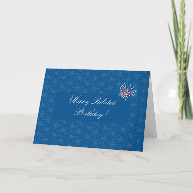 Aiyana Batik Muster Belated Birthday Card Karte (Vorderseite)