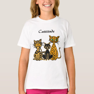 AJ lustiges Cattitude Katzen-Shirt T-Shirt