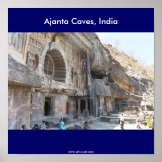 Ajanta Caves, Indien Poster