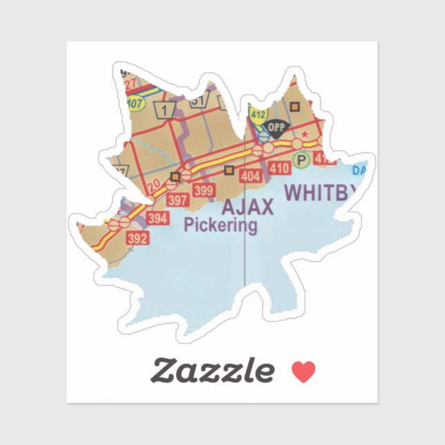 Ajax ON Painted Map Aufkleber (Blatt)