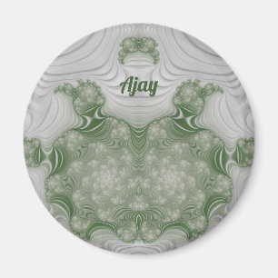AJAY ~ Weiß und Grün ~ Atemberaubendes Design Magnet