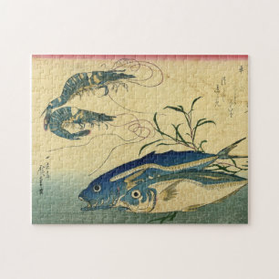 Aji & Ebi - Hiroshige farbenfroher japanischer Fis