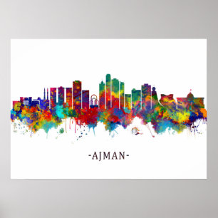 Ajman UAE Skyline Poster