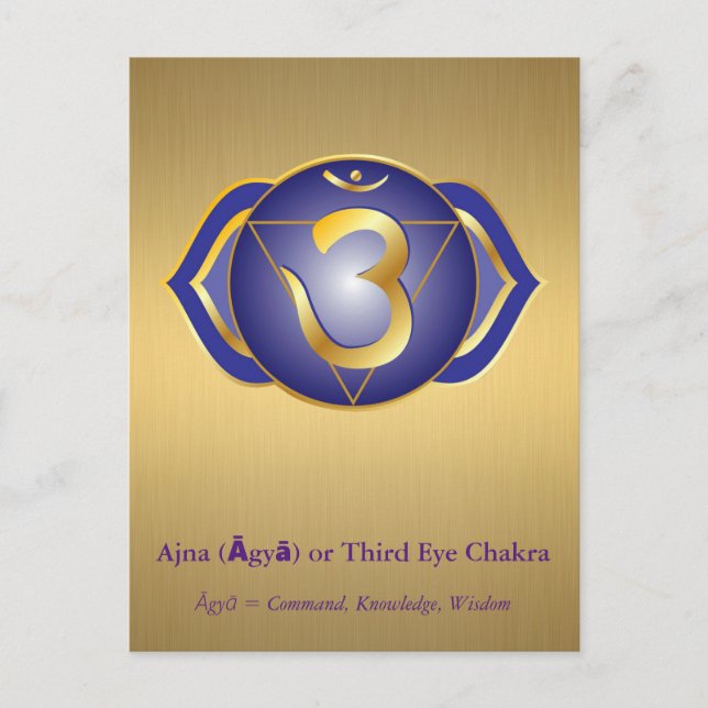 Ajna (Āgyā) oder Dritte Eye Chakra Postcard Postkarte (Vorderseite)