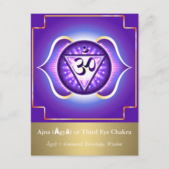 Ajna (Āgyā) oder Dritte Eye Chakra Postcard Postkarte (Vorderseite)