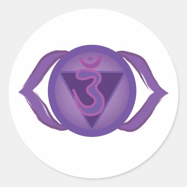 Ajna oder Third eye Chakra Classic Round Sticker (Vorderseite)