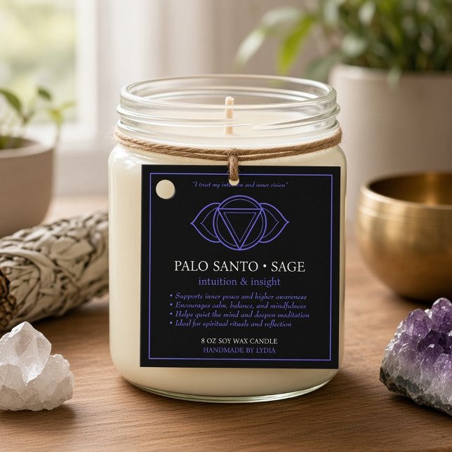 Ajna Third Eye Chakra Kerzenlabel Geschenkanhänger (Von Creator hochgeladen)
