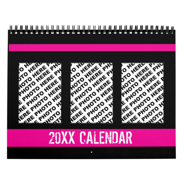 Ajouter 34 Photos Dans Un Calendrier Rose Noir (Protection)
