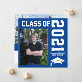 Ajouter des photos à Blue Graduation Invitations p
