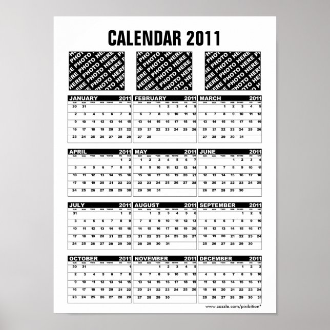 Ajouter le calendrier photo 2011 Poster B (Devant)