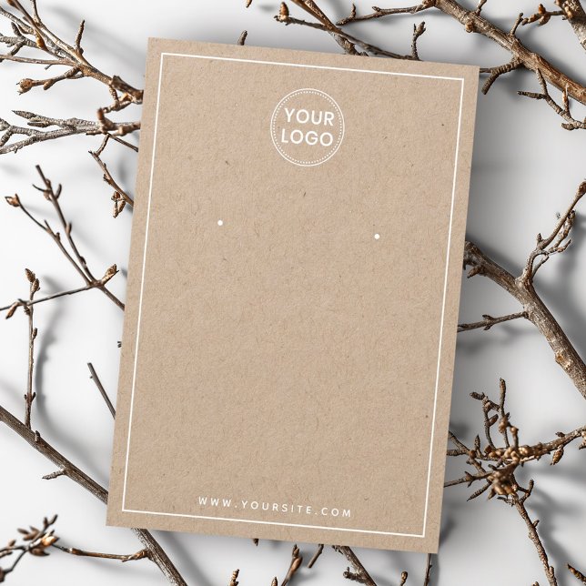 Ajouter le logo bordure blanche Carte d'affichage  (Add logo white border Kraft earring display card)