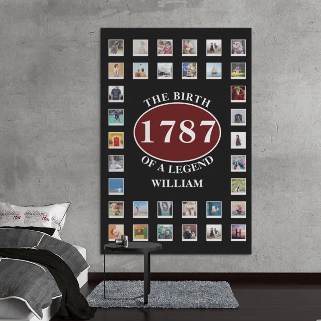 Ajouter Le Nom Année Et Photos Anniversaire Toile  (Créateur téléchargé)