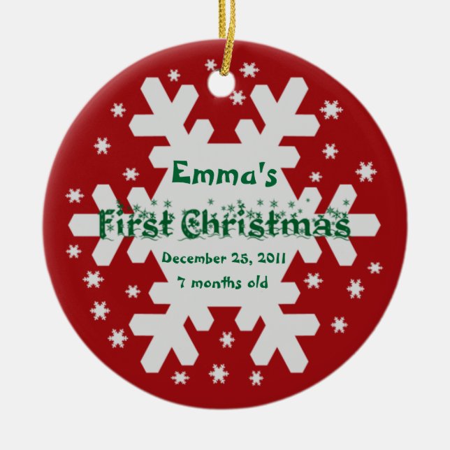 Ajouter le nom de votre enfant 1er ornement de Noë (Devant)