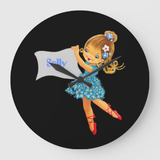 Ajouter le nom Flower Horloge fée, girly joli blue
