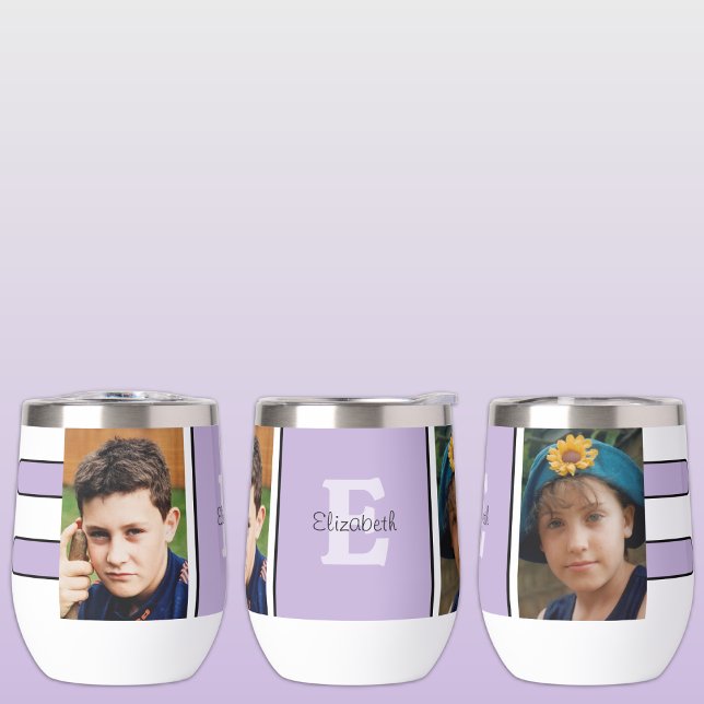 Ajouter le nom initial 2 photos violet (Créateur téléchargé)