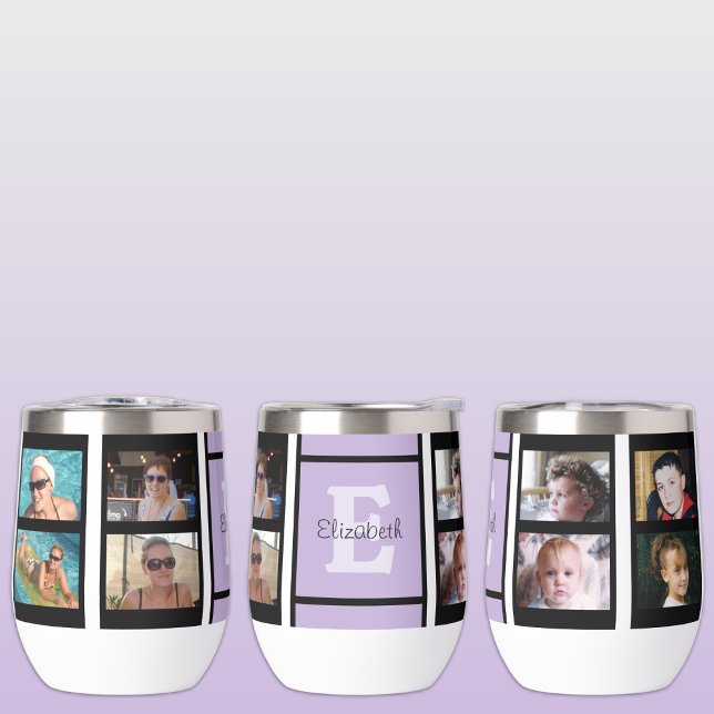 Ajouter le nom initial 8 photos violet et noir (Créateur téléchargé)