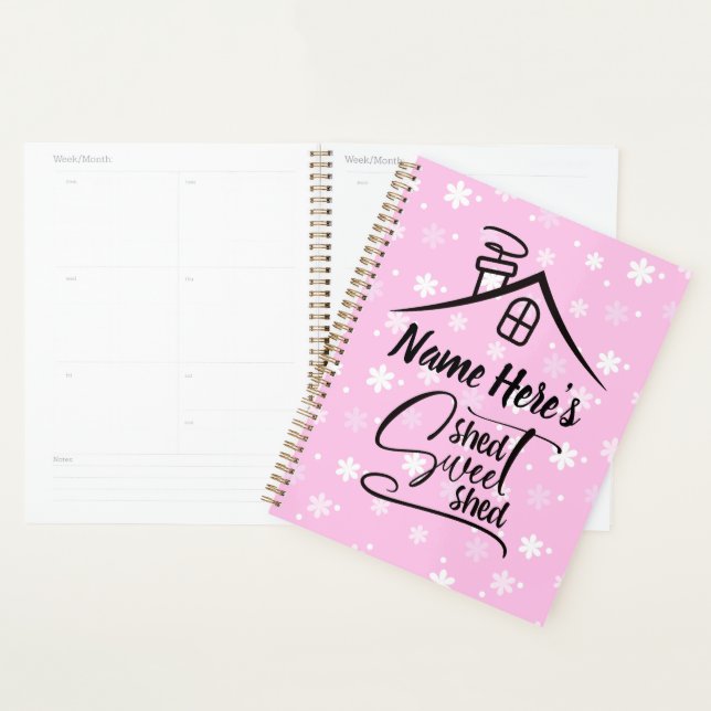 Ajouter le nom Shed Sweet Shed Rose Blanc Floral (Devant avec enveloppe)