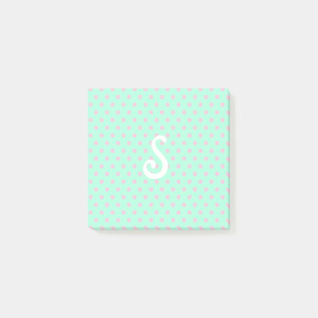 Ajouter les notes post-it Pois vert clair initial (Devant)