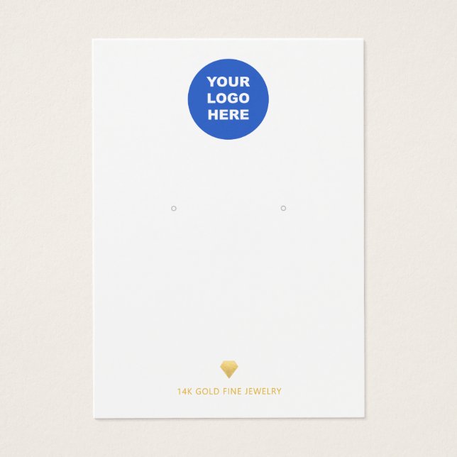 Ajouter Logo Earring Display Card Gold Diamond Ico (Devant)