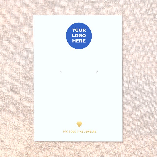 Ajouter Logo Earring Display Card Gold Diamond Ico (Créateur téléchargé)