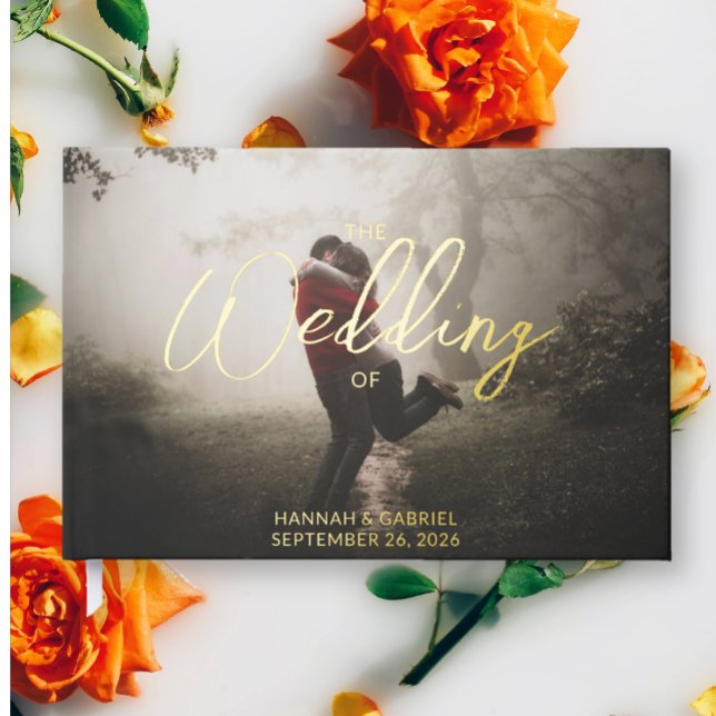 Ajouter Photo Mariage Terracotta Foil Livre d'Invi (The front of the Add Photo Wedding Guest Book)