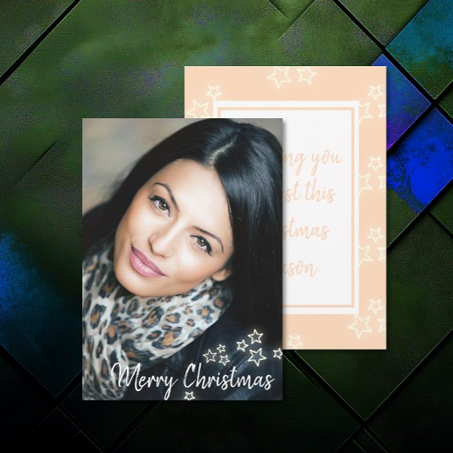 Ajouter Photo Modern Chic Joyeux Noël Cartes (Add Photo Modern Chic Merry Christmas Cards (front and back))