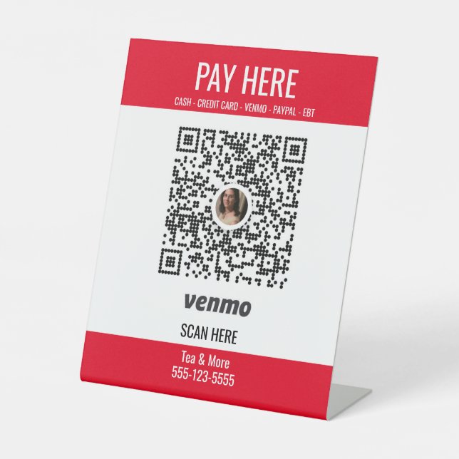 Ajouter QR Code Venmo Payer ici Panneau Pedestal r (Recto)