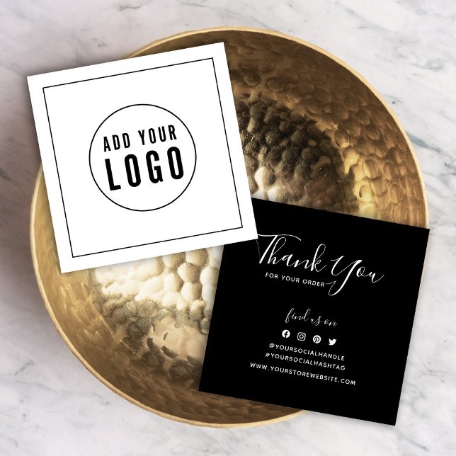 Ajouter un logo Bordure noire Merci social Inserti (Créateur téléchargé)