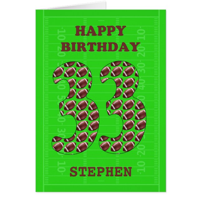Ajouter Un Nom 33e Anniversaire Football (Devant)