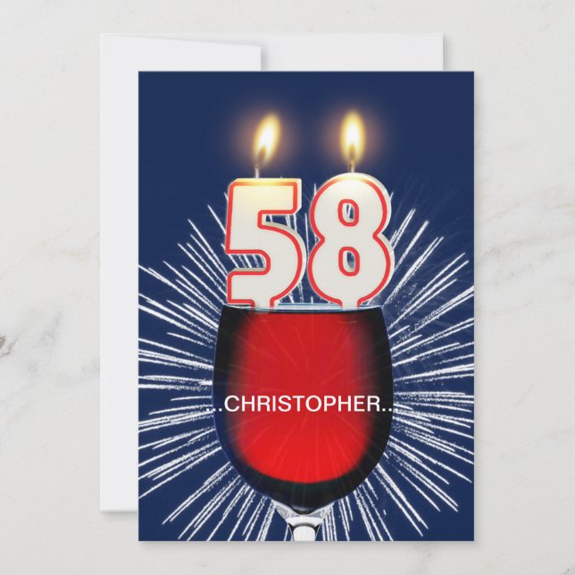 Ajouter un nom, 58e fête d'anniversaire Invitation (Devant)