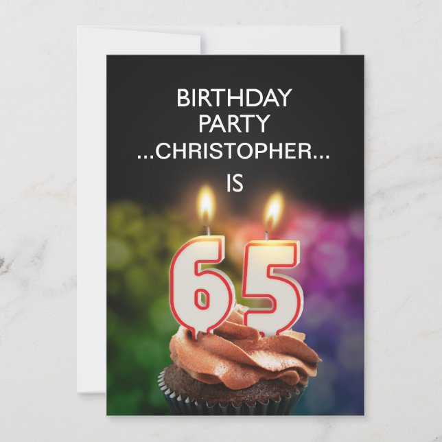 Ajouter un nom, 65e fête d'anniversaire Invitation (Devant)