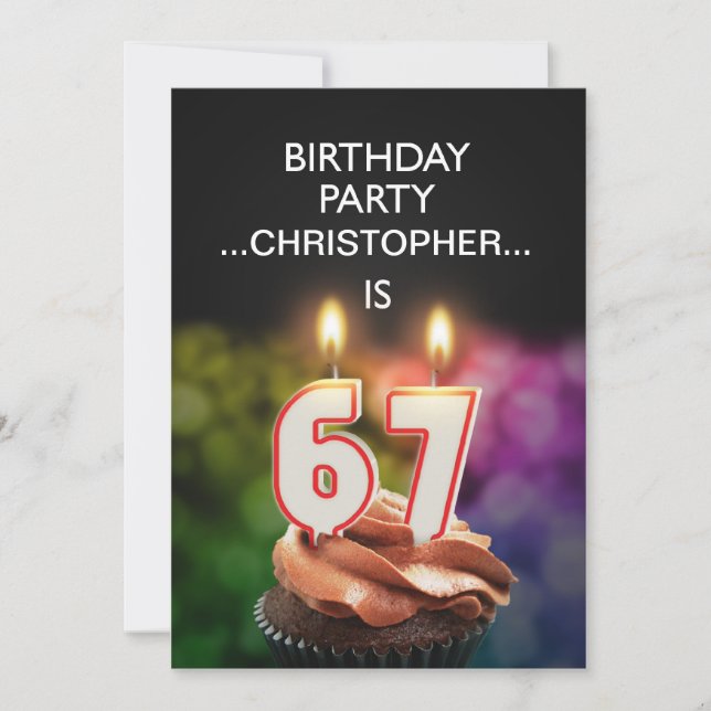 Ajouter un nom, 67e fête d'anniversaire Invitation (Devant)