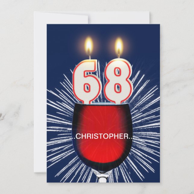Ajouter un nom, 68e fête d'anniversaire Invitation (Devant)