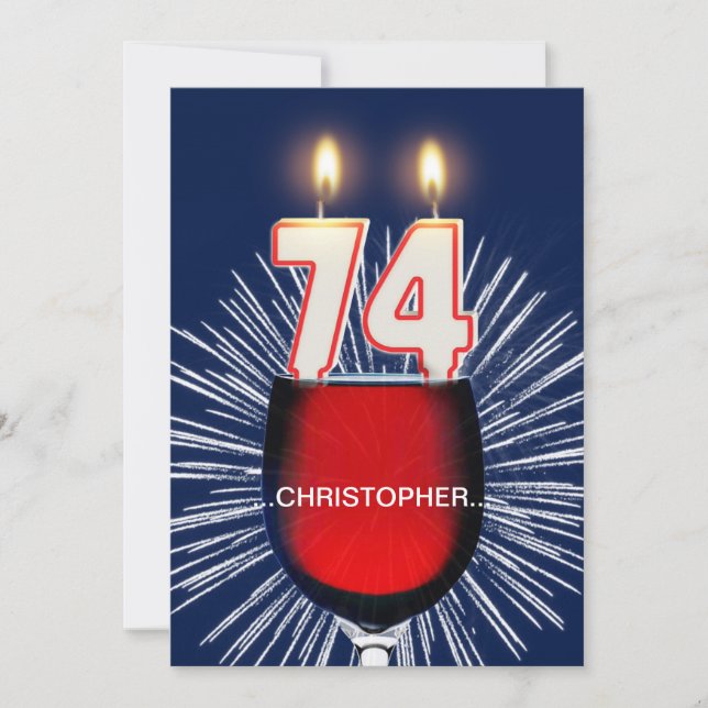 Ajouter un nom, 74e fête d'anniversaire Invitation (Devant)