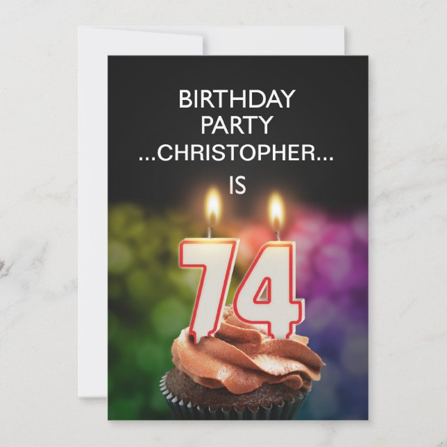 Ajouter un nom, 74e fête d'anniversaire Invitation (Devant)