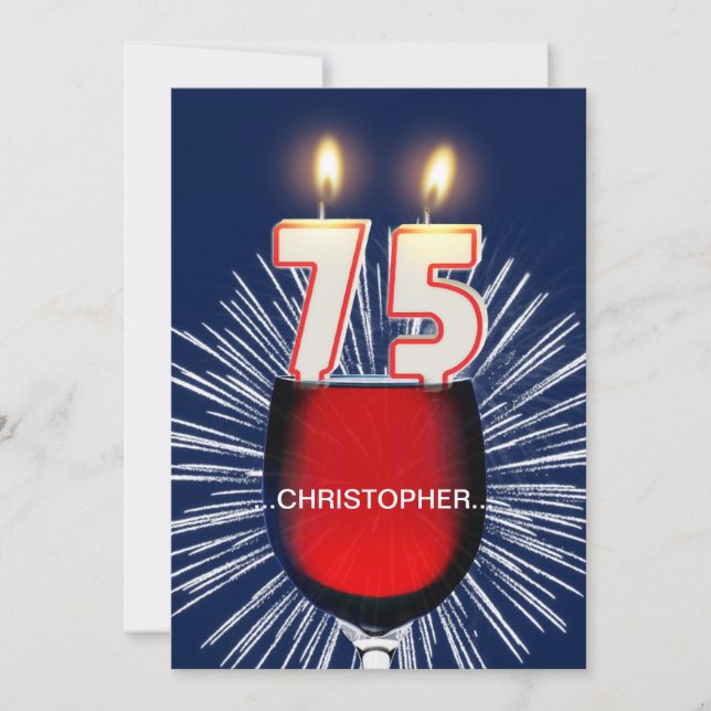Ajouter un nom, 75e fête d'anniversaire Invitation (Devant)