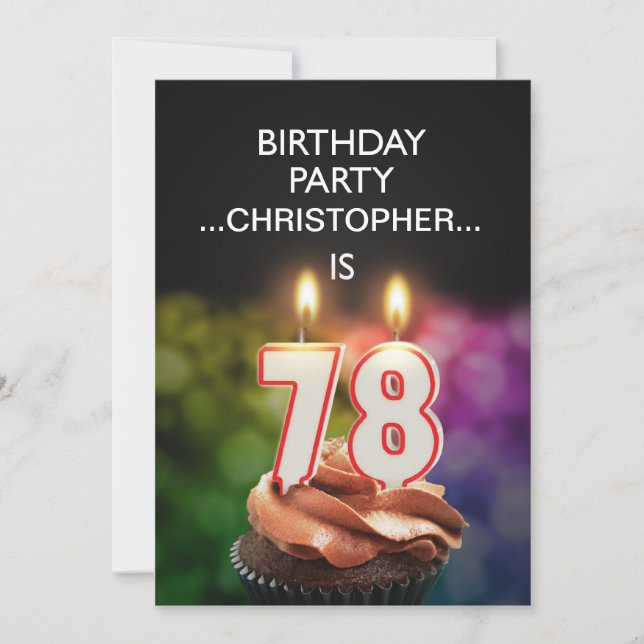 Ajouter un nom, 78e fête d'anniversaire Invitation (Devant)
