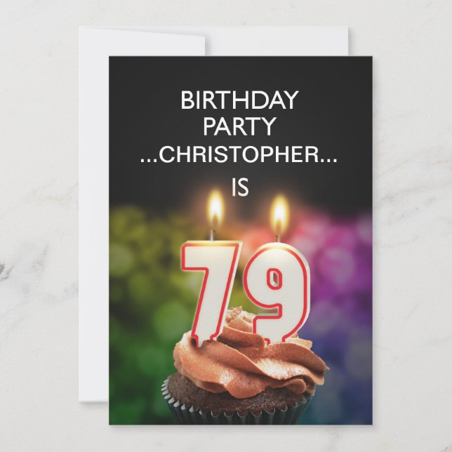 Ajouter un nom, 79e fête d'anniversaire Invitation (Devant)