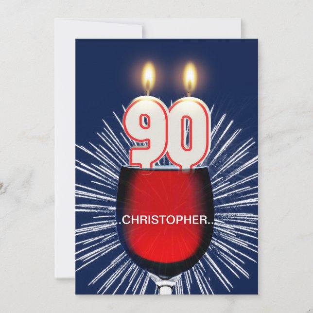 Ajouter un nom, 90e fête d'anniversaire Invitation (Devant)