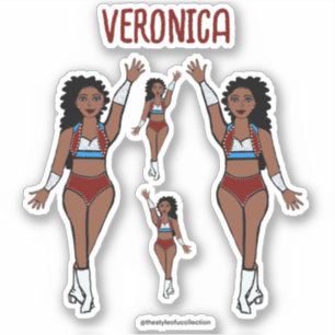 Ajouter un nom Stickers Dancer Cherry / Bleu clair