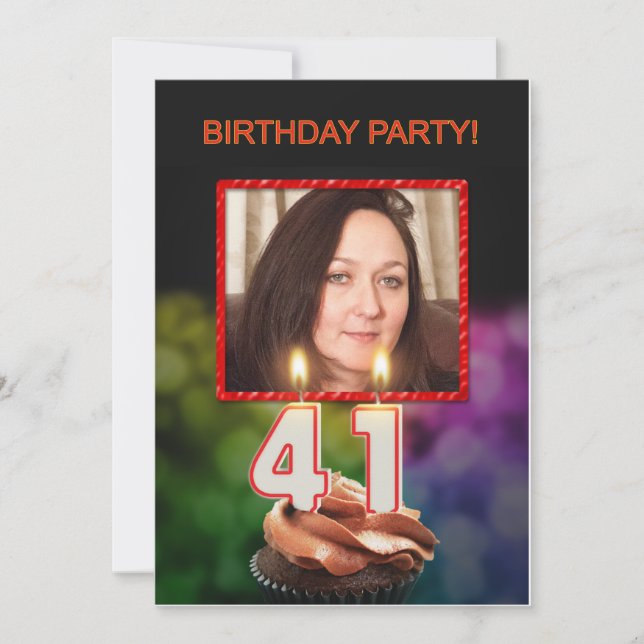Ajouter une photo, 41e anniversaire Invitation (Devant)
