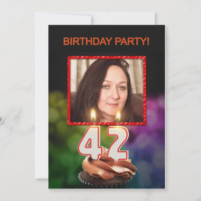 Ajouter une photo, 42e anniversaire Invitation (Devant)