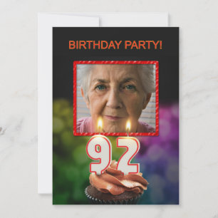 Ajouter une photo, 92e anniversaire Invitation