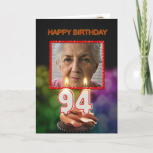Ajouter une photo, carte 94e anniversaire avec bou
