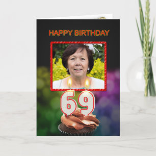 Ajouter une photo, carte d'anniversaire 69e avec b
